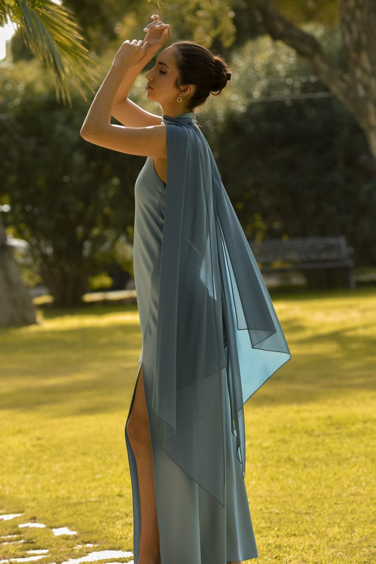Vestido Ainoa Verde Azulado - Image 4